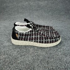 LAMO Shoes Womens Size 7 Black Plaid Faux Fur Moccasin Slippers Cozy Warm