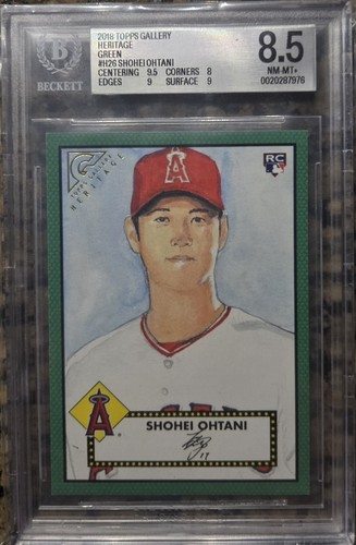 2018 Topps Gallery - Heritage Shohei Ohtani #H-26 Green /250 (RC) Bgs 8.5