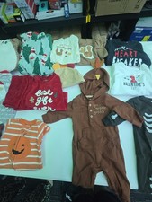 Baby Boy Clothing Lot Various Holidays 0-3 And 3-6 Months. 16 Outfits, 13 Bibs