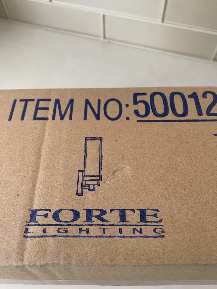 New Forte Lighting 50012-01-05 Wall Sconce Chrome 1 Light Satin Opal Glass - Image 3 of 4
