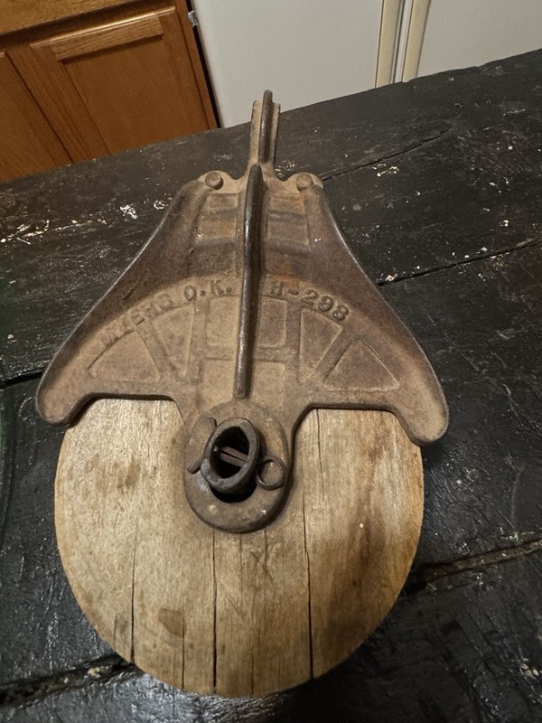 Wooden Antique Pulley Marked. Perfect for Kitchen Or  Steampunk /Western/Decor
