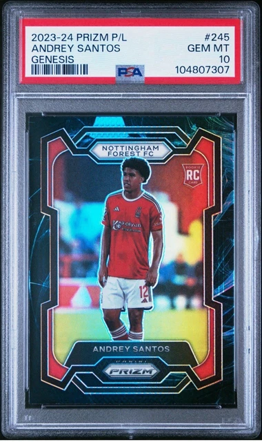 Andrey Santos 2023-24 Panini Prizm EPL Genesis Rookie RC SSP PSA 10 Pop 1