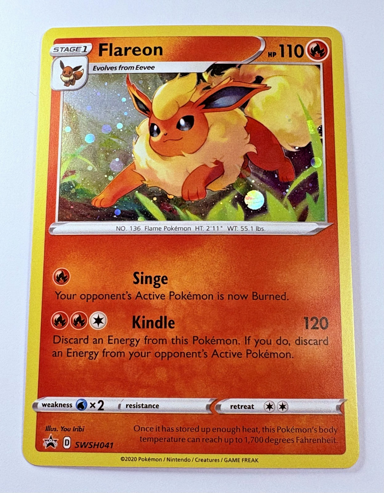 Pokémon TCG Flareon 🔥 SWSH041 Holo Promo Card - NEAR MINT