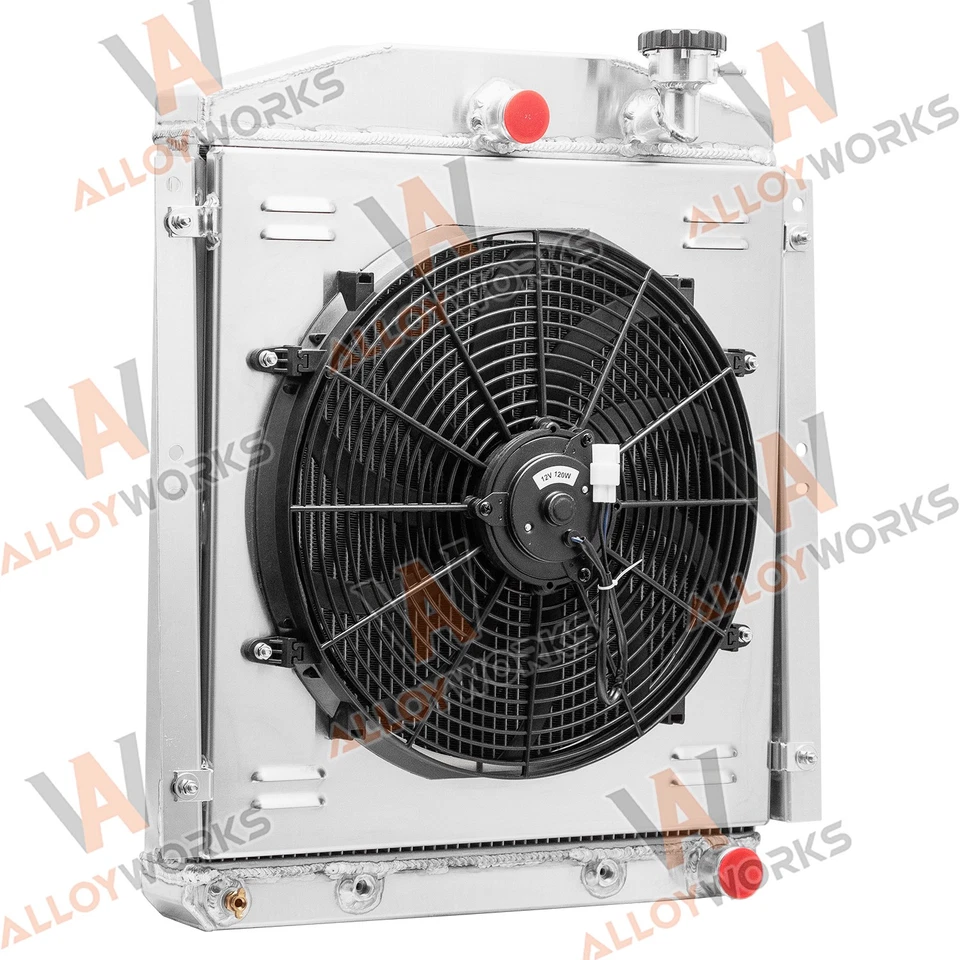 4 Row Radiator Shroud Fan For 1948-54 Chevrolet GMC Truck 3100 3600 3800 3900 V8 - Image 2 of 4