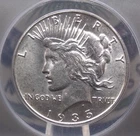 1935 "S" Peace SILVER Dollar $1 ANACS AU58 Details #323 About Unc ECC&C, Inc.