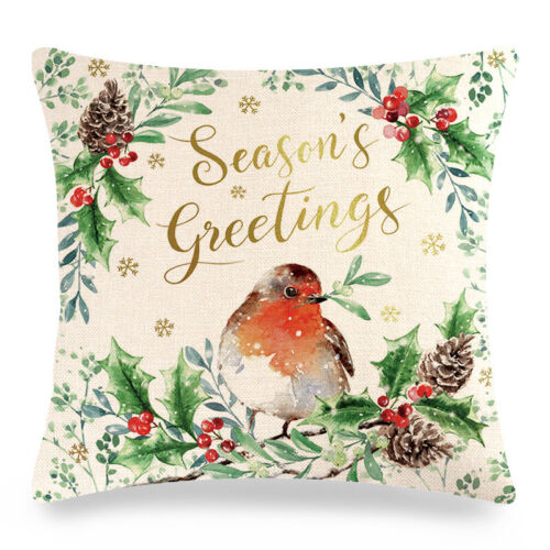 Cardinal Snow Branch Pillow Cover Winter Robin Bird Christmas Holly Cushion Case - Picture 78 of 88