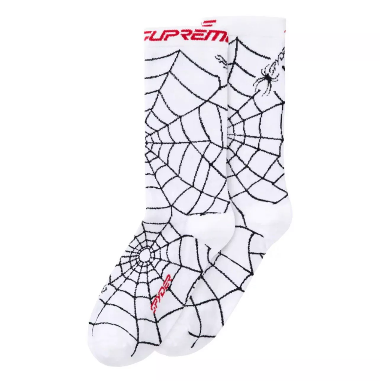 Lot de 1 chaussettes Supreme Spyder Crew blanches taille L/XL FW24 paire toile d'araignée NEUF