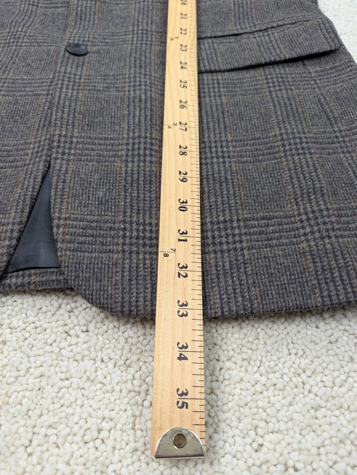 Abrigo Deportivo Para Hombre 40L Marrón Lana a Cuadros Blazer Traje Chaqueta De Colección Camelhair Tweed Foto 3 de 4