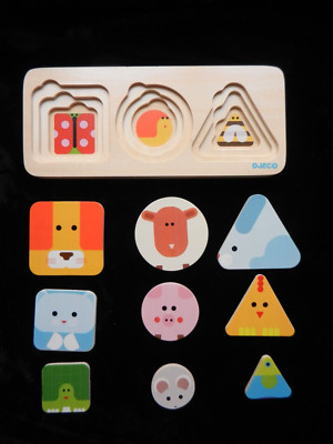 Anima Basic Puzzle 1 - 2 -3 Jahre, Einlegespiel, Holz, Montessori in OVP