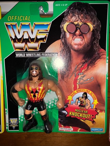 WWF Hasbro Adam Bomb Green Card MOC Mint Rare...
