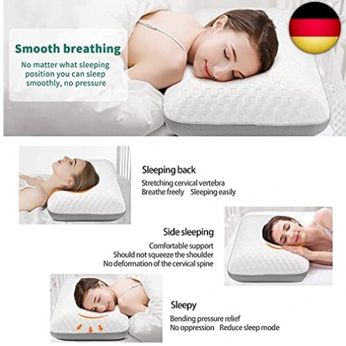 Fityou Memory Foam Kissen, nackenstütz Kissen, Ergonomisches Schlafkissen, Kühl - Bild 2 von 12