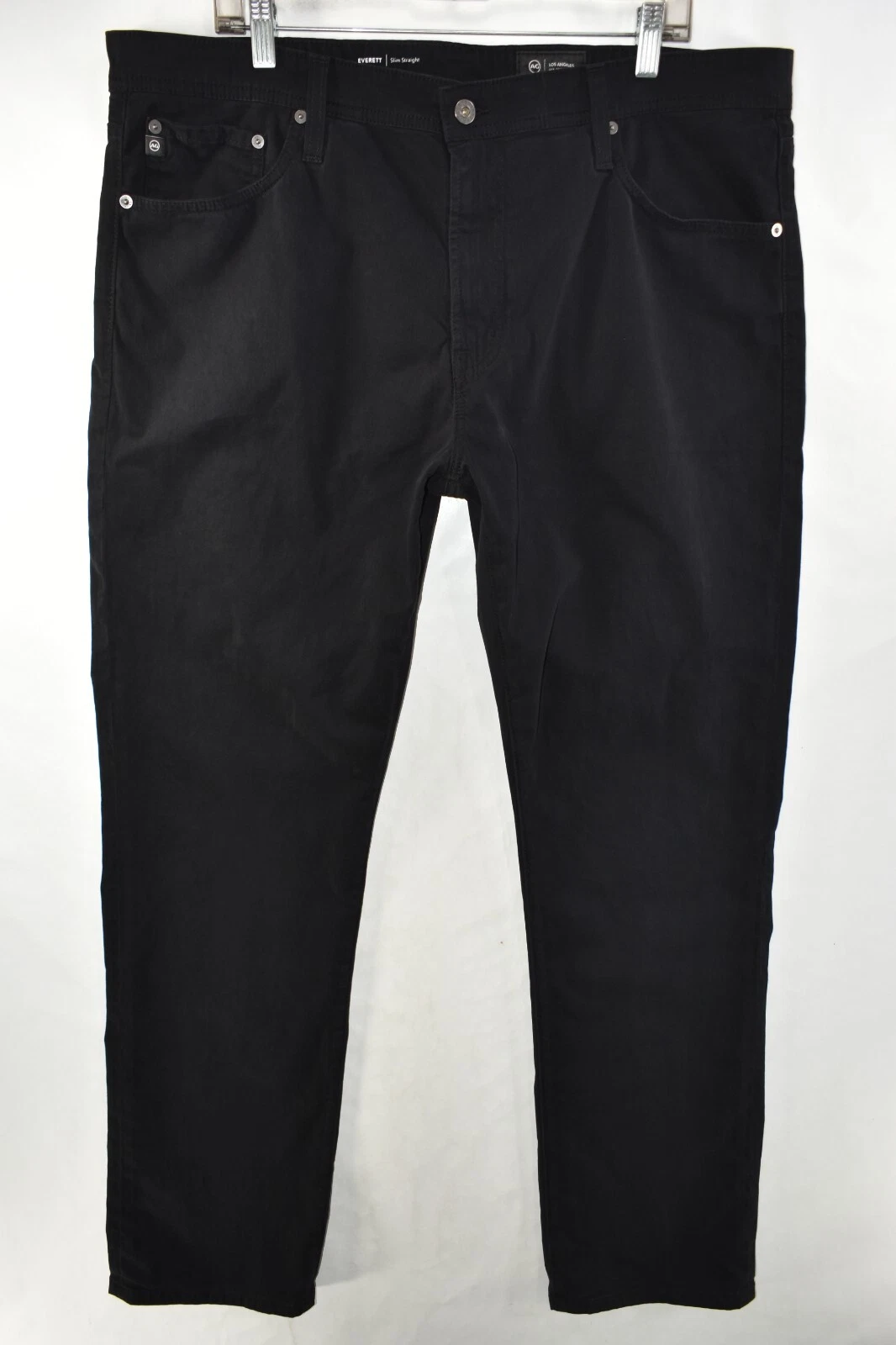 Adriano Goldschmied The Everett Slim Straight Pant Size 38x32 Black Meas 40x32.5