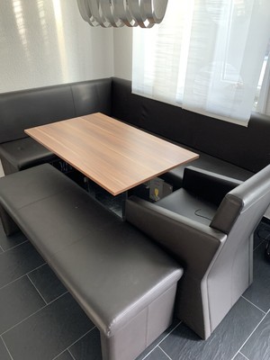 Esszimmer Tisch Eckbank Sessel Bank Leder Braun Essecke Esstisch Top Ebay