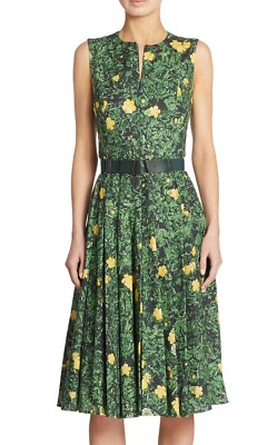 Akris Buttercup Floral-Print A-Line Dress SZ 42 = US 10 - NWOT RT $2,390+Tx
