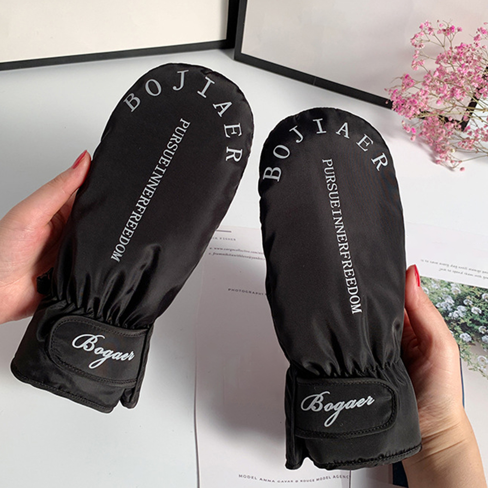 1 Pair Winter Mittens Waterproof Hands Protection Cold Winter Girls Sports eBay