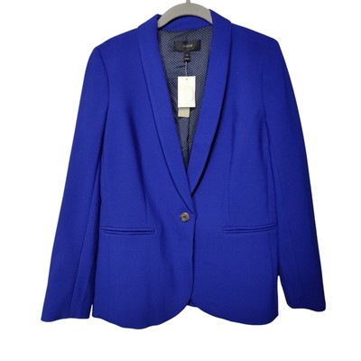 NWT J. Crew Womens Sz 4 Parke Royal Blue Wool Blend Blazer Fully Lined