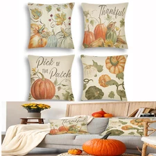 4PCS Pillow Covers Fall Pumpkin Throw Pillow Covers Set Home Decor 18*18 in Gift