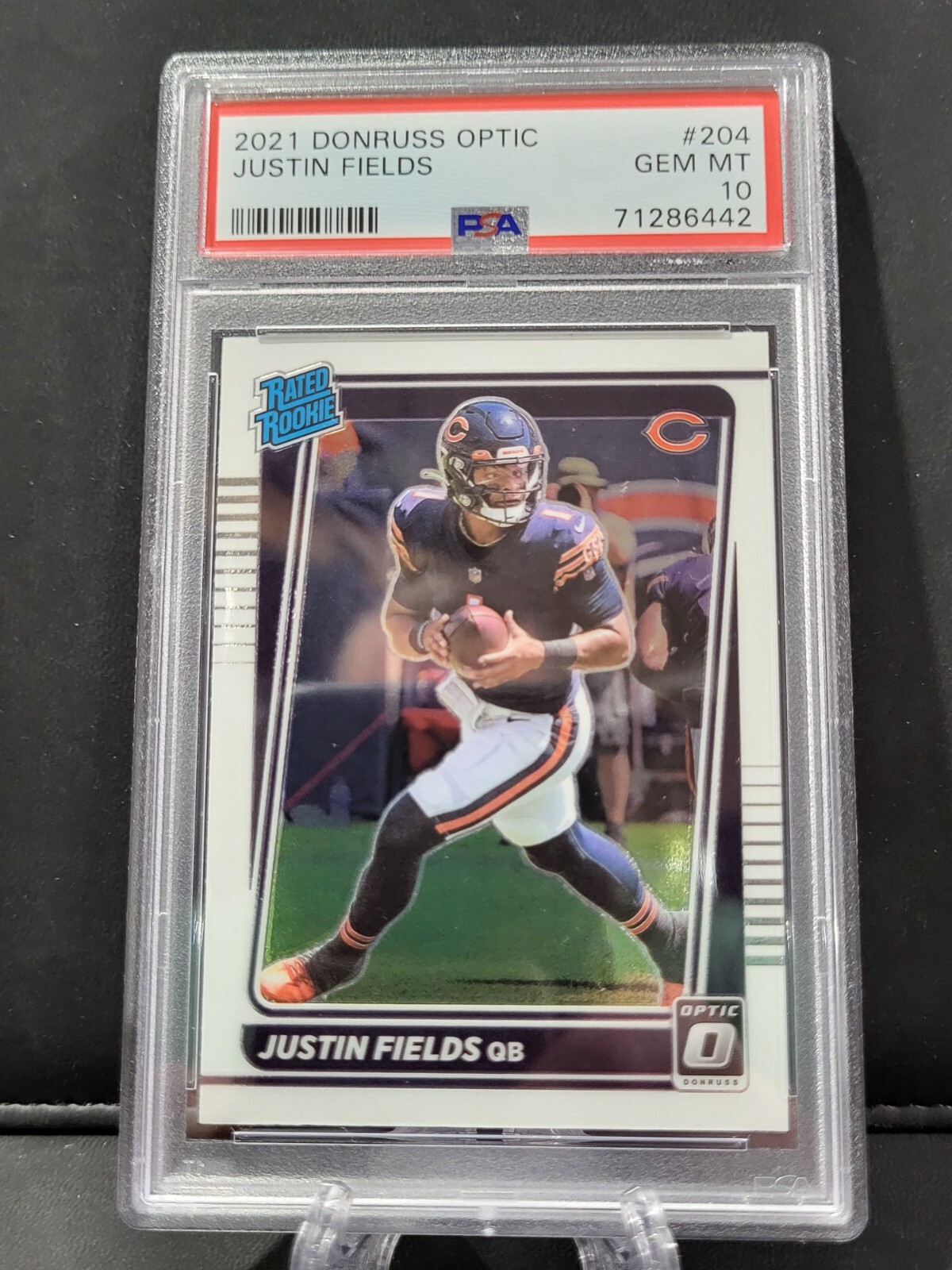 2021 Donruss Optic #204 Justin Fields Rated Rookie PSA 10 GEM MINT STEELERS