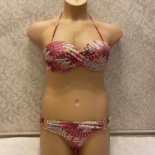 Victoria Secret Bikini. Multicolor W/Rings Convertible Strap Size 36C Bottom Med