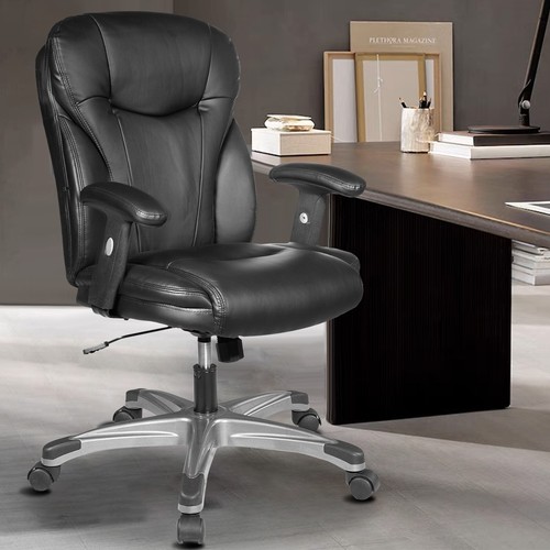 Mid Back PU Leather Executive Office Desk Chair Ergonomic swivel
