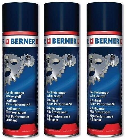 3PZ GRASSO SPRAY PER CATENA MOTO TRASPARENTE BERNER 400 ML LUBRIFICANTE PULITORE