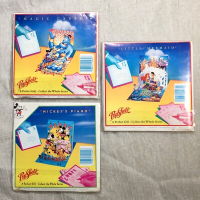 Pop Shots 3D Greeting Cards Disney Pop-Up Aladdin Mermaid Mickey