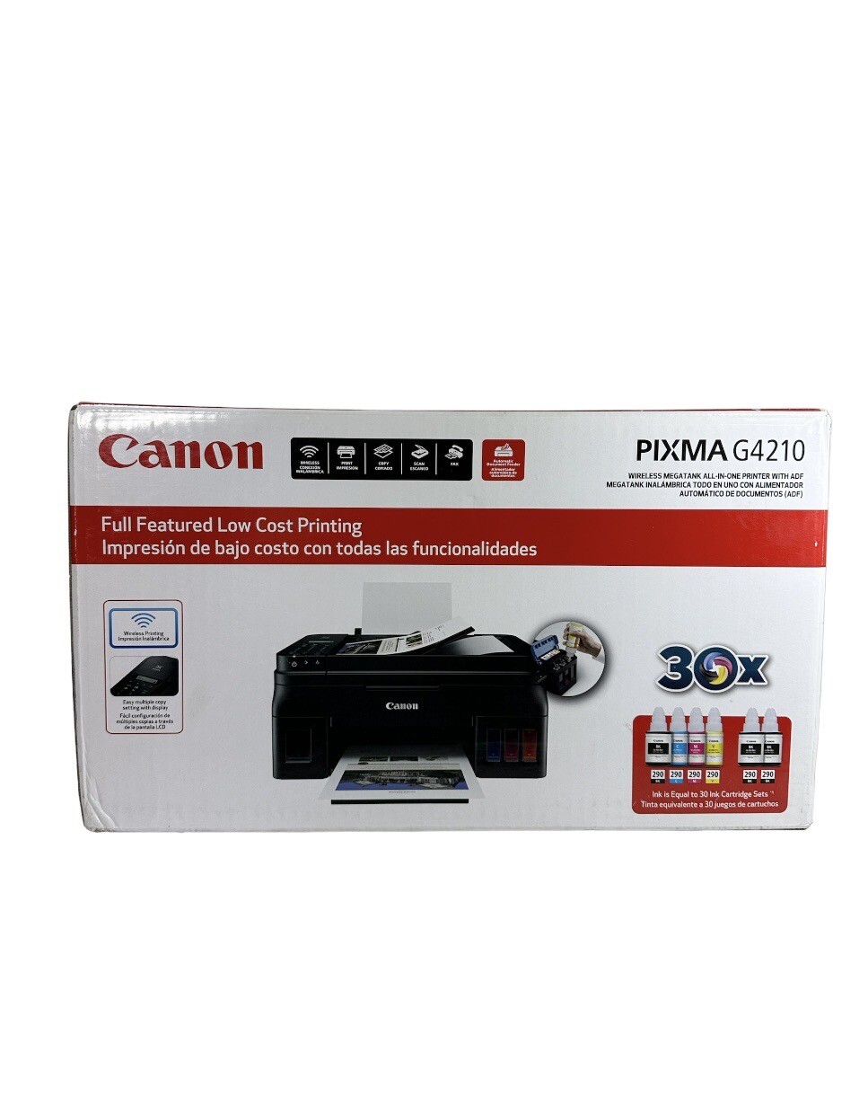 Canon PIXMA G4210 Wireless MegaTank AllinOne Printer with ADF BRAND