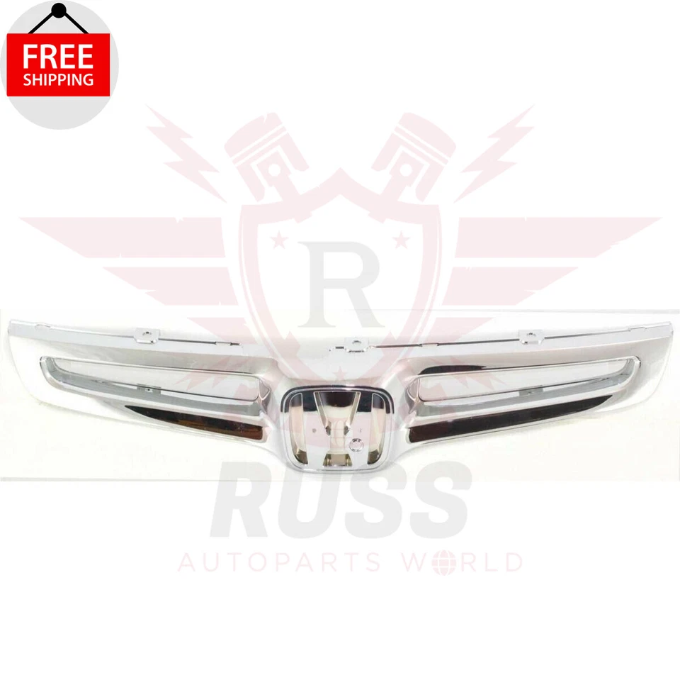 New Front Grille All Chrome For 2003-2005 Honda Accord 4 Door Sedan HO1200158 - Image 2 of 4