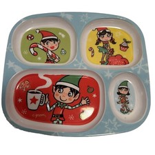 Citrus Grove Christmas Elf Childs Divided Melamine Tray