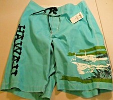 OLD NAVY MENS MEDIUM WAIST SIZE 32-34 VINTAGE BOARDSHORTS HAWAII POLY NWT
