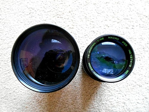 2-Quantaray Zoom 75-200 mm 1:4.5- Macro Lens, Pentax & Canon Mount