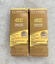 Lot of 2 Clairol Profesional Soy4Plex Liquicolor 6G/74G Dark Golden Blonde