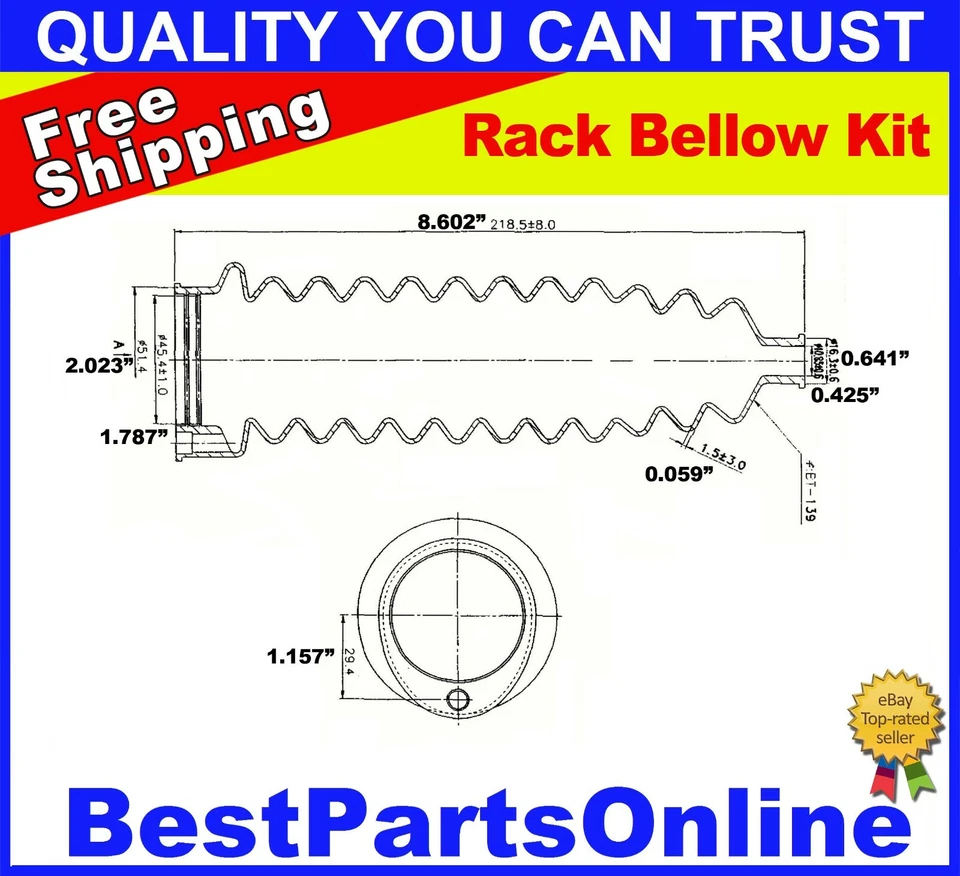 Rack and Pinion Bellow Boot Kit for Mercury Bobcat 1975-1980 P.S.  - Image 2 of 4
