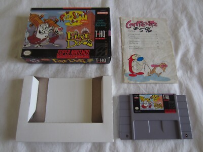 Ren & Stimpy Show: Fire Dogs SNES Super Nintendo CIB Complete Box 1994 THQ RARE