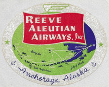 Reeve Aleutian Airways, Anchorage Alaska Bagg...