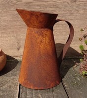 Kanne 20 Cm Aus Metall In Edelrost Blumentopf Garten Deko Landhaus Pflanztopf