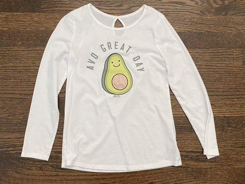 Justice Girls Avocado Long Sleeve White 