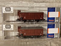 Roco Set 2X 67855 Gedeckter GüTerwagen Mit Bremserhaus Db Ep.Iii H0