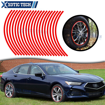 20x Wheel Rim Decal Conspicuity Tape Red Glossy Reflective Vinyl For Acura TSX