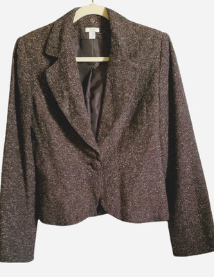 Apt 9 Brown Knit Jacket Size 8 Blazer 