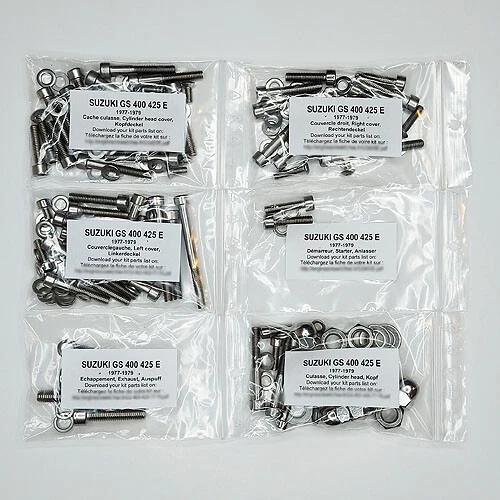 SUZUKI GS 400 425 E 1977-1979 full engine allen screw kit #1+2+3 GS400E