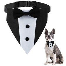 Dog Tuxedo for Medium Dogs Tux Suit Dog Wedding Outfit Bandana with Bow Tie C...