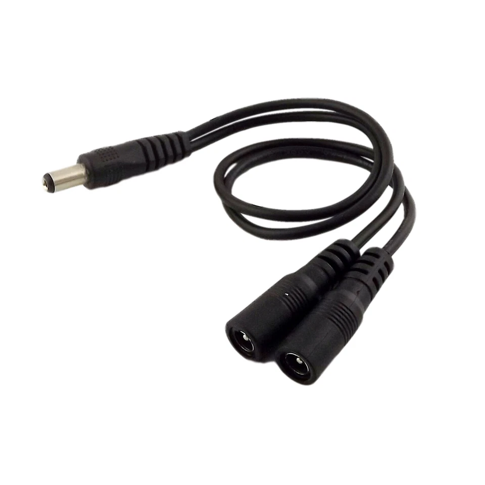 10pcs 5.5mm x 2.1mm DC Power Splitter Cable Cord 1 Male to 2 Female Port Pigtail - Image 4 of 4