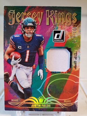 JUSTIN FIELDS 2022 Donruss Relic Jersey Card #/100 SP Gold Foil STEELERS BEARS