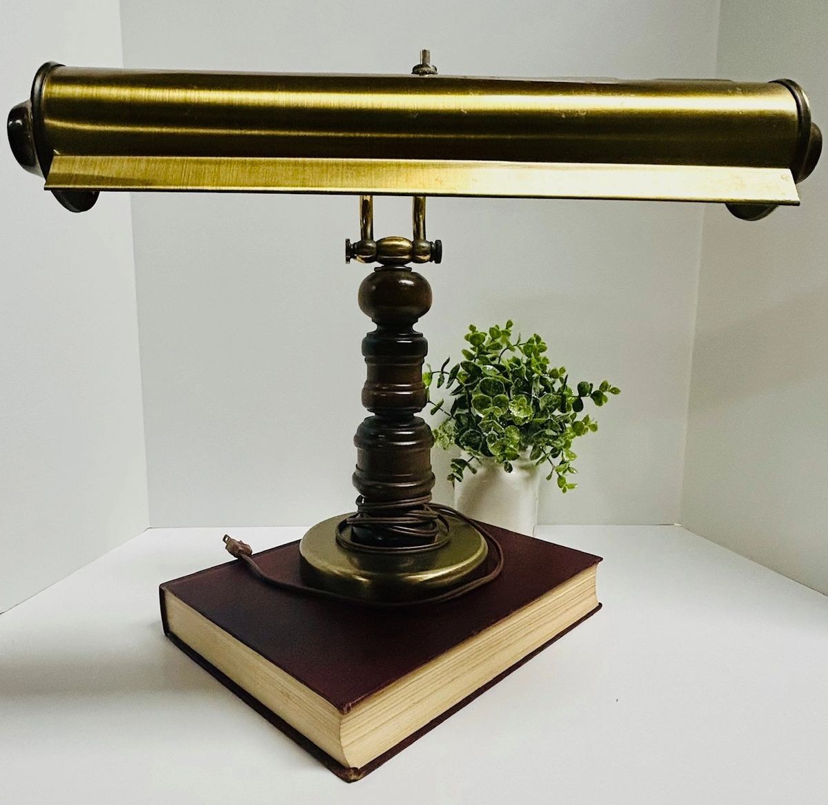 1940's Arts & Crafts-Walnut & Brass Desk Lamp