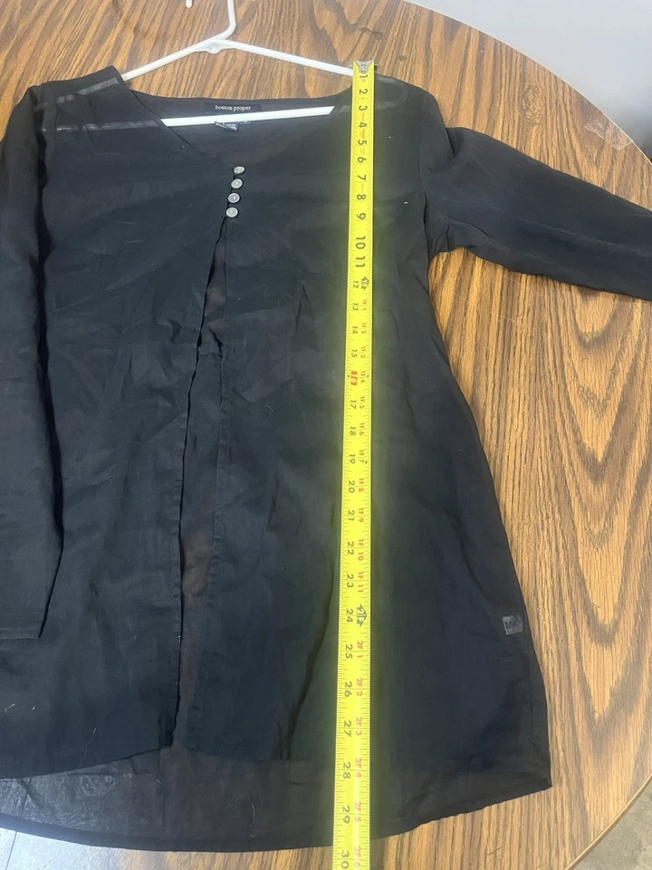 Cubierta de natación Boston negra de manga larga para mujer con 3 botones. Pequeño  Foto 4 de 4