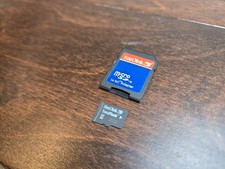 SanDisk 32MB MICRO SD CARD W/ ADAPTER FOR EARLY DIGITAL CAMERA CAMCORDER