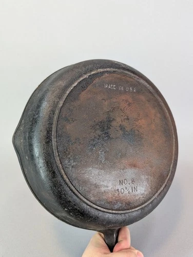 Vintage BSR No.8 Cast Iron Skillet 10-5/8" Heat Ring Made In USA