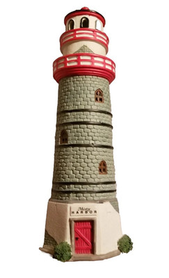 LEMAX PLYMOUTH CORNERS 1997 CHRISTMAS VILLAGE MISTY HARBOR LIGHTHOUSE #75244