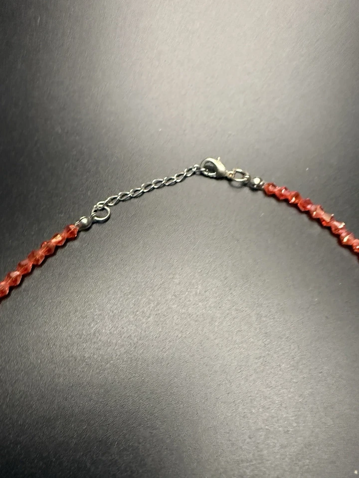 "Adorable collar de cuentas de cristal rojo y negro LADYBUGS de Murano 18""" Foto 3 de 4